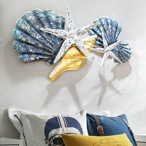 Conchiglie di grandi dimensioni stella marina decorazione da parete in metallo stile mediterraneo <span class=keywords><strong>Display</strong></span> in metallo Art Hanging on Wall - Product Image 3