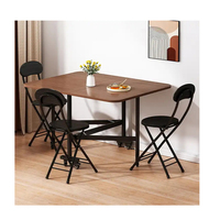 Table à manger pliante avec roulettes, table à feuilles rabattables peu encombrante pour petite cuisine et appartement