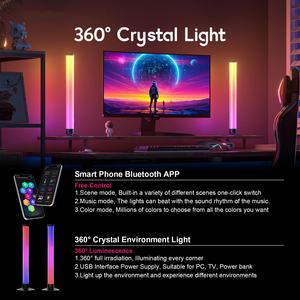 Barre lumineuse LED intelligente RGB alimentée par USB, lampe d'ambiance à 360 degrés avec application et télécommande pour la décoration de la salle de jeu - Product Image 2
