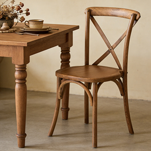 Sedia <span class=keywords><strong>da</strong></span> Pranzo Moderna <span class=keywords><strong>in</strong></span> <span class=keywords><strong>Legno</strong></span> Massello/Cuscino/Rattan con Schienale Incrociato per Ristoranti e Hotel, Arredamento per Soggiorno - Product Image 1