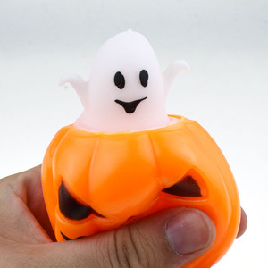 Jouet Squishy Fantôme Citrouille d'Halloween, Jouet Anti-Stress en TPR à Presser, Jouet de Décompression Fidget, Cadeau de Fête pour Enfants - Product Image 3