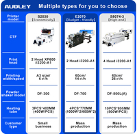Impresora de Prendas DTF Audley de 60 cm I3200, Nueva, Pequeña, para Negocios en Casa, Dimensiones A3/A4/A1/A2, Pigmento Automático, Polvo de Impresión Popular