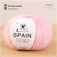 Fil fantaisie en laine d'agneau, filé à la main, teint, anti-boulochage, doux, respectueux de la peau, avec fil argenté et paillettes, pour la vente en gros