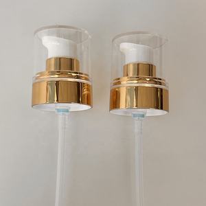 หรูหราระดับไฮเอนด์20/400 24/400 Airglass บาง Refil ปั๊มครีมมันวาวสีทอง + ฝาครอบที่ชัดเจน - Product Image 2