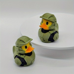 Figura de Pato Impresa en 3D, Juguete de Soldado de Dibujos Animados, Adorno de Escritorio Coleccionable de Plástico - Product Image 4