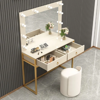 Table de maquillage moderne de qualité professionnelle avec miroir éclairé durable pour les boutiques de robes de mariée, les salons de beauté, les appartements