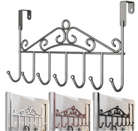 Porte-manteau mural simple en acier sans perçage à fixer sur la porte pour salle de bain, entrée, rangement de vêtements