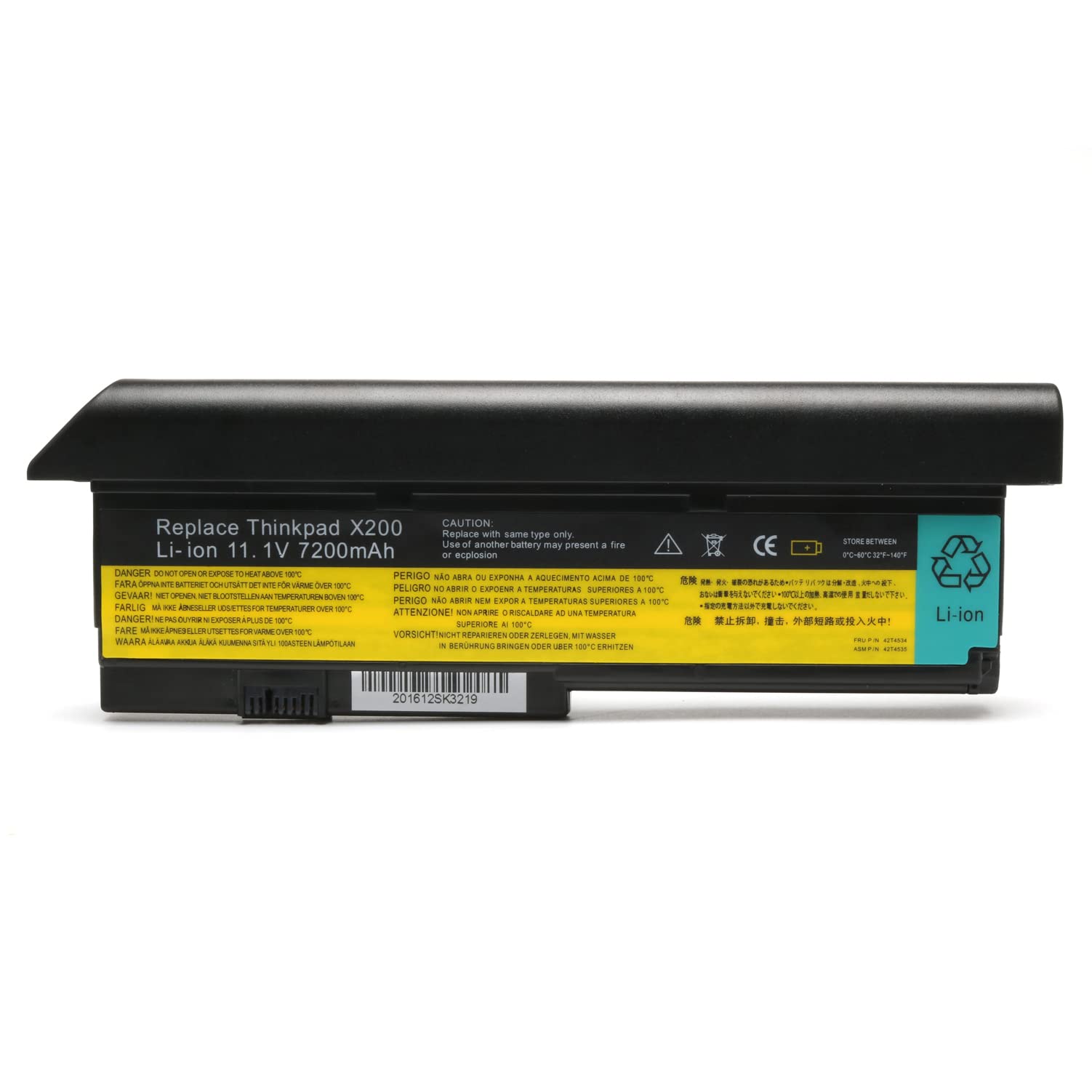 Bateria de laptop 11.1v 5200mah, bateria para laptop com substituição para lenovo thinkpad x200 x200s x201 x201i x201s original