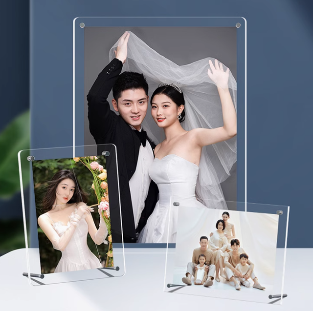 Wholesale 4x6 5x7 6x8 Inch with Screws clear Acrylic Photo Frame Display Wedding Photo Frame