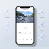 9.66 pouces plein écran tactile miroir voiture WiFi 4K + 2K Clip sur 2 canaux DVR écran partagé voiture rétroviseur GPS App contrôle