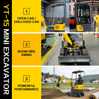 Mini-excavatrice chinoise 1,5 tonne à moteur personnalisable, abordable et très demandée, idéale pour les travaux d'ingénierie et l'utilisation en verger