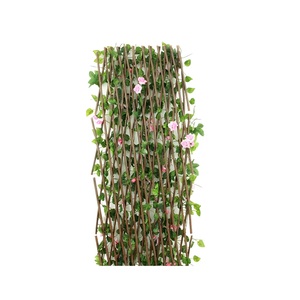 Pantalla de valla de enrejado de <span class=keywords><strong>Wilow</strong></span> en expansión con flores de hojas artificiales para Balcón de paisajismo de patio trasero - Product Image 5