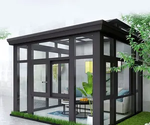 Solarium sunroom prefab Kính Vườn Nhà sunroom với nhôm đùn hồ sơ prefab sunroom