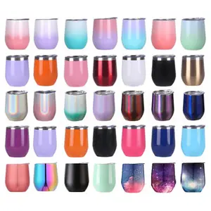 12OZ Stainless Steel Vacuum Insulated <strong>Wine</strong> <strong>Tumbler</strong> Cups Coffee Swig Mug with Lid - Product Image 1