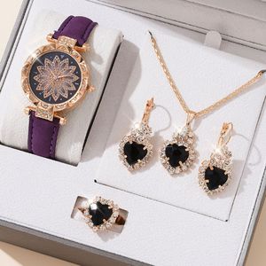 Ensemble de montres populaires pour femmes en forme de cœur, montres <span class=keywords><strong>Lotus</strong></span> tendance, vente directe du fabricant - Product Image 3