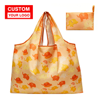 Sac de courses pliable en polyester réutilisable personnalisé Ujoy Gift, design écologique imperméable avec impression personnalisée