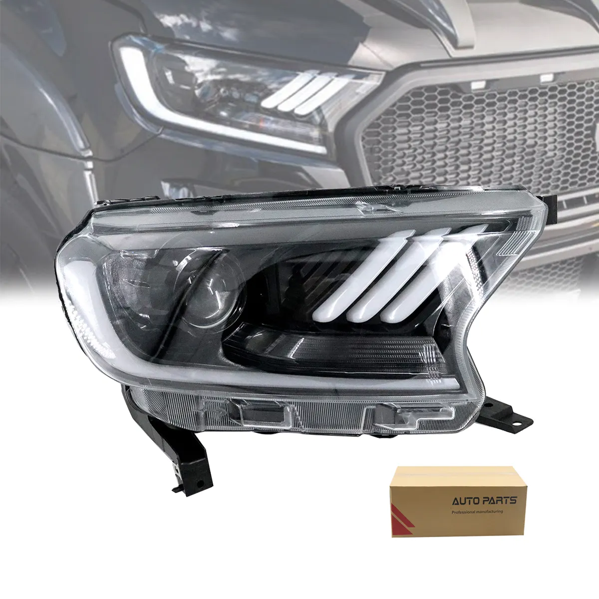Rekabetçi fiyat yüksek seviye Pickup ön LED kafa lamba donanımı Ford Ranger araba için LED far