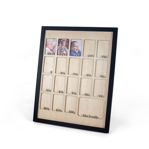 Marco de fotos para bebé recién nacido, ÁLBUM DE REGISTRO DE CRECIMIENTO DE MADERA, marco de señal de 1 año de cumpleaños - Product Image 6