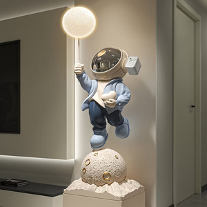 Spaceman Landing Large <strong>Statue</strong> Cartoon Style Luxury Astronaut Lamp Sculpture For Living Room Sofa <strong>Decorative</strong> Artistic Design - Product Image 4