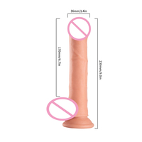 7 pulgadas negro carne marrón Real Feel goma plástico PVC sin tirantes adultos juguetes sexuales consolador pene para mujer