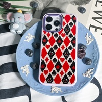 Coque de téléphone à panneau arrière magnétique remplaçable pour Iphone17/17pro/17promax/17air avec les cartes à jouer colorées dorées