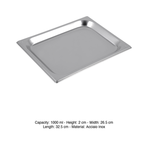 ถาดอบสแตนเลส GN 1/2 ขนาด 32.5 × 26.5 × 2 ซม., น้ำหนัก 417 กรัม - Product Image 3
