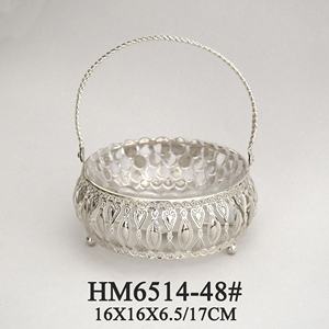 Ciotola di servizio del dado di zucchero di vetro placcato oro <span class=keywords><strong>argento</strong></span> del metallo della decorazione di nuovo disegno per il regalo della festa nuziale - Product Image 2