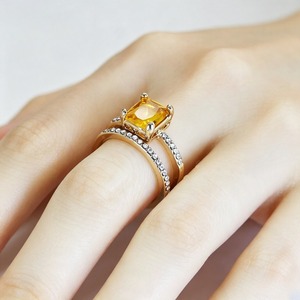 Set di Anelli Quadrati Cavi per Donne, Stile Geometrico, Accessori per Dita da Indossare Quotidianamente - Product Image 1