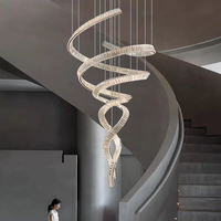 Lustre moderne de luxe en cristal pour salon - Économie d'énergie, télécommande, intensité réglable, angle de faisceau à 360°, blanc/doré/noir