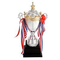 Trophées et récompenses personnalisés 50cm Grand gagnant en métal World Trophy Cup Award pour les tournois Sports Soccer Basketball League