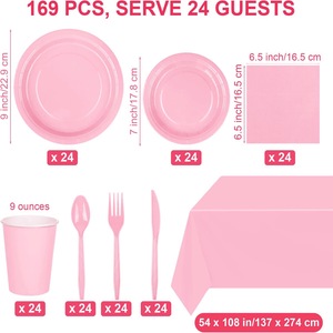 Juego de Platos, Vasos y Servilletas Desechables de Papel con Diseño de Luces Mágicas, Vajilla para Fiestas, Artículos para Fiestas - Product Image 3