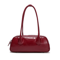 Sac à bandoulière en cuir véritable de luxe minimaliste, élégant sac sous le bras de style Boston, sac à main en cuir de vachette de haute qualité pour femmes