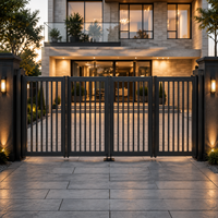 Portail pliant électrique à panneaux à persiennes en alliage d'aluminium pour entrée d'appartement, d'hôtel, de jardin, portails pliants automatiques