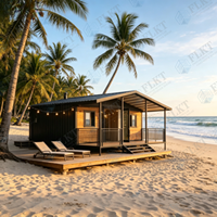 FLKT Maison de conteneurs extensible de luxe en acier préfabriqué, résistante aux ouragans et aux tremblements de terre, 20 pieds, 40 pieds