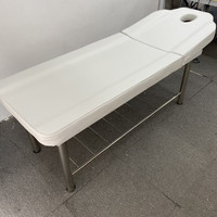 Meubles de salon de beauté, table de massage, lit d'extension de cils incurvés, cadre métallique, bon marché