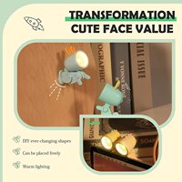 Mini lampe de nuit pliable à LED pour animaux de compagnie, avec oreilles de chien, 5 LED, veilleuse de lecture, mignon, gardien d'animalerie