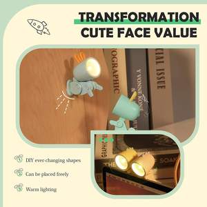 ไฟ LED สำหรับสัตว์เลี้ยงขนาดเล็กน่ารักพับได้มีหูสุนัขพร้อมไฟอ่านหนังสือ LED 5ดวงไฟกลางคืนสำหรับสัตว์เลี้ยงนักบินอวกาศผู้ปกครอง - Product Image 6