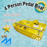 Bateau à pédales en plastique PPR pour 4 personnes, enfants et adultes, certifié CE, bateau de divertissement aquatique extérieur, couleur/logo personnalisé Meierya