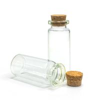 Mini-bouteilles de 30 mm de large avec bouchons en liège, bouteilles en verre pour messages, flacons, pots à pudding en verre avec bouchon en liège, bouchons de bouteilles en verre