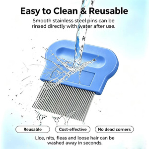 Peine para piojos de cabeza de dientes finos de acero inoxidable, removedor de lindas, herramienta para el cuidado del cabello humano - Product Image 4