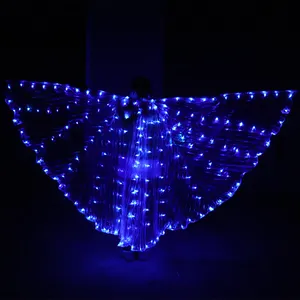 Blu ali di isis Ha Condotto La luce di ballo per adulti luminoso puntelli danza del ventre mantello fluorescente <span class=keywords><strong>farfalla</strong></span> danza <span class=keywords><strong>costume</strong></span> di balletto - Product Image 3