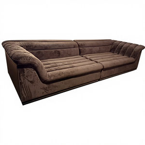 Divano in Velluto Marrone Personalizzabile in Dimensioni e Colore, Rivestimento in Tessuto Premium Morbido, <span class=keywords><strong>Grande</strong></span> Divano Robusto e Durevole per <span class=keywords><strong>Soggiorno</strong></span>, Arredamento Casa - Product Image 2
