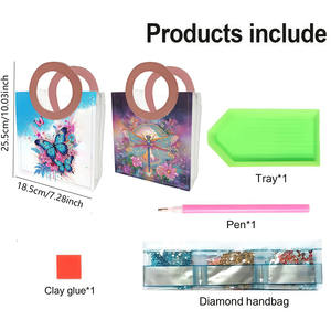 LS Tas Hadiah Baru Kit Lukisan Berlian 5D DIY Pola Kupu-kupu Tas Tangan Bor Berlian Kristal Khusus - Product Image 3