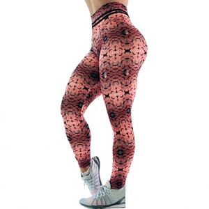 Leggings de yoga pour femmes, longueur intégrale, taille haute, ceinture texturée, violet bleu, sublimation, pantalon extensible quadridirectionnel, vêtements de sport - Product Image 2