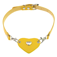 Collier ras du cou en cuir avec pendentif cœur punk, chaîne à coutures, collier d'amour, collier clavicule