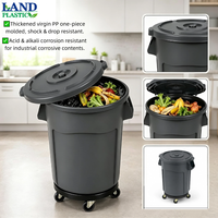 Bac de Rangement Vertical Amélioré en Plastique PP Incassable et Écologique avec Couvercle et Base à Roulettes Mobiles en Option pour Recyclage Commercial