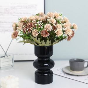 Bouquet de pissenlits artificiels Ruilisi à 5 tiges, fleurs en soie pour mariage et décoration intérieure, blanc, rose, jaune, café - Product Image 1