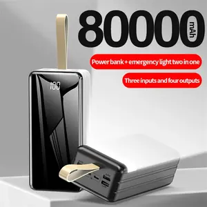 Super gran capacidad 80000 Mah banco de energía portátil batería de litio 10W adaptador de viaje Universal para <span class=keywords><strong>iPhone</strong></span> hogar negro blanco - Product Image 4