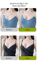 Soutien-gorge adhésif double face réutilisable, à fermeture avant, respirant, sans armatures, soutien invisible sans bretelles, effet push-up