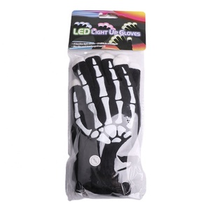 Guantes de Esqueleto de Algodón con Luces LED para Bailar en Discotecas, con Iluminación Intermitente en los Dedos, para <span class=keywords><strong>Halloween</strong></span> - Product Image 3